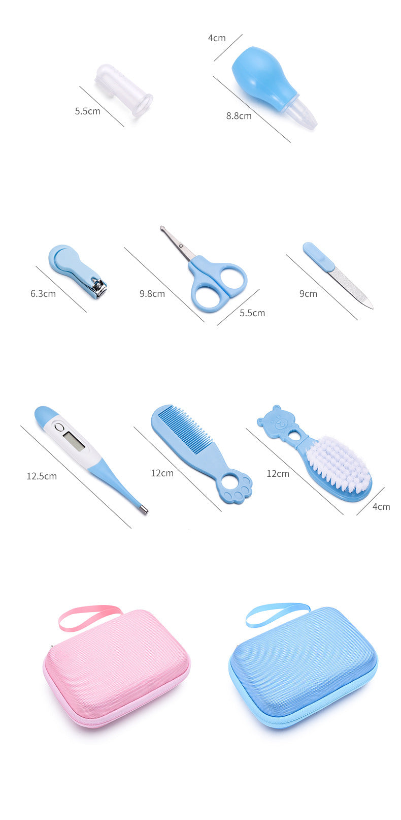 Nursing Set of Eight: Baby Thermometer & Nail Tools