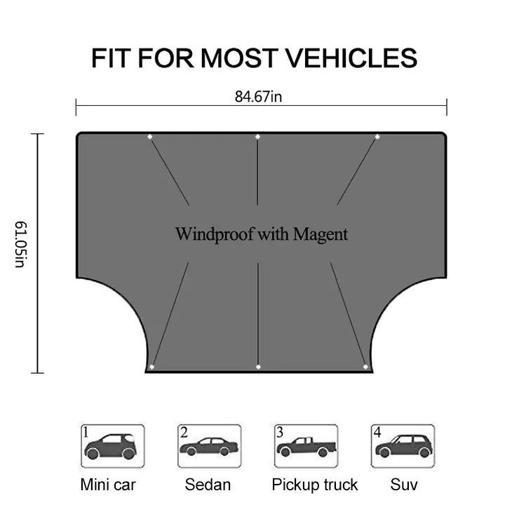 210D Black Oxford Cloth Magnetic Windshield Snow Cover