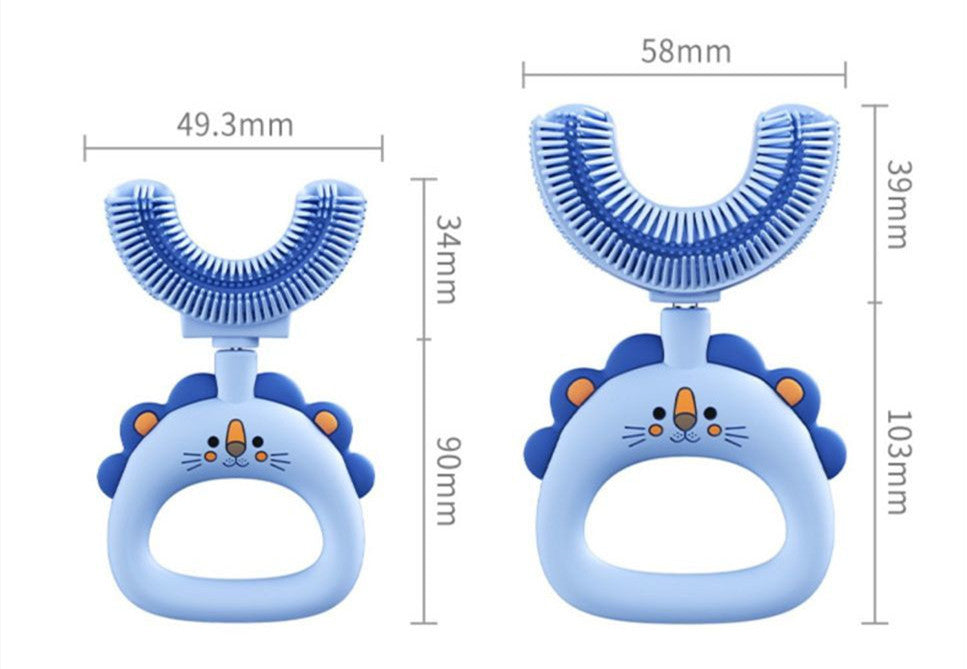 U-Shaped Little Lion Silicone Toothbrush for Kids