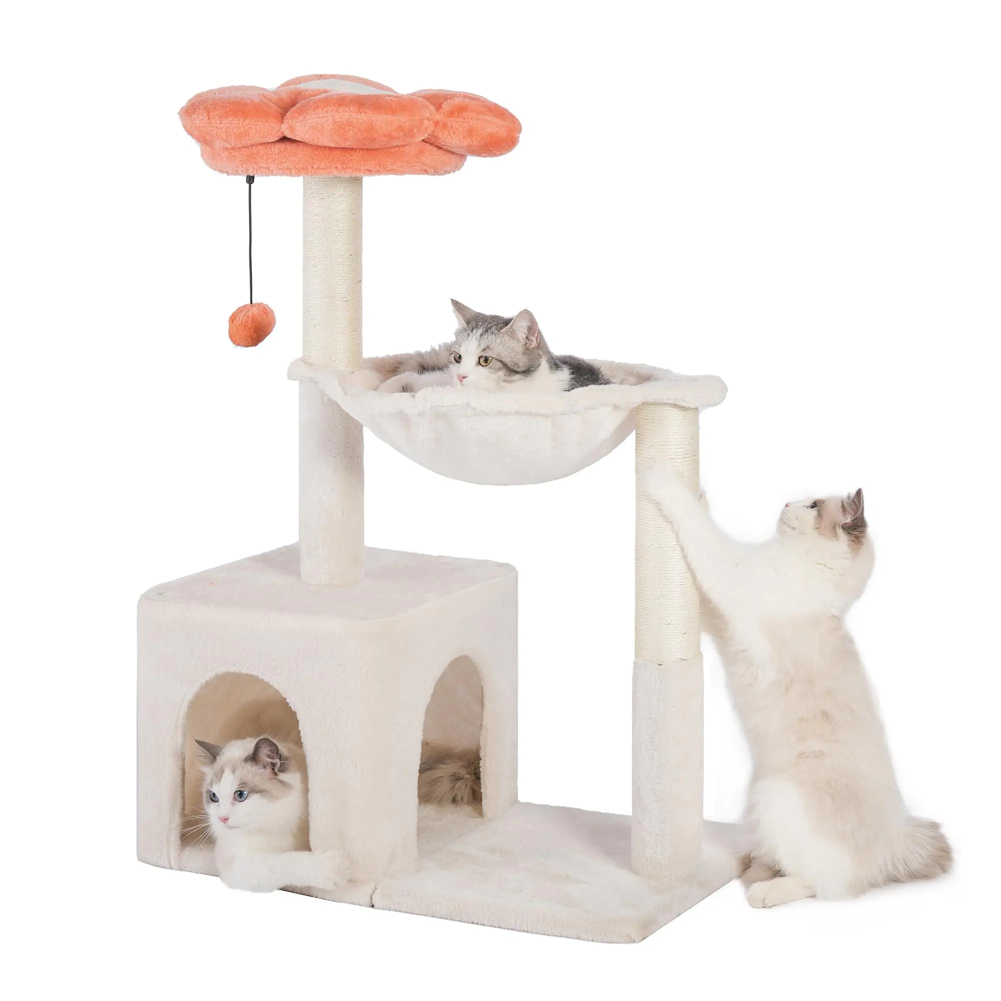 Pawfessor Flower Cat Tree 4 in 1