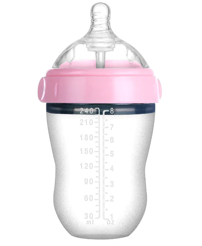 Silicone Baby Bottle - Anti-Colic, Durable, No Spill