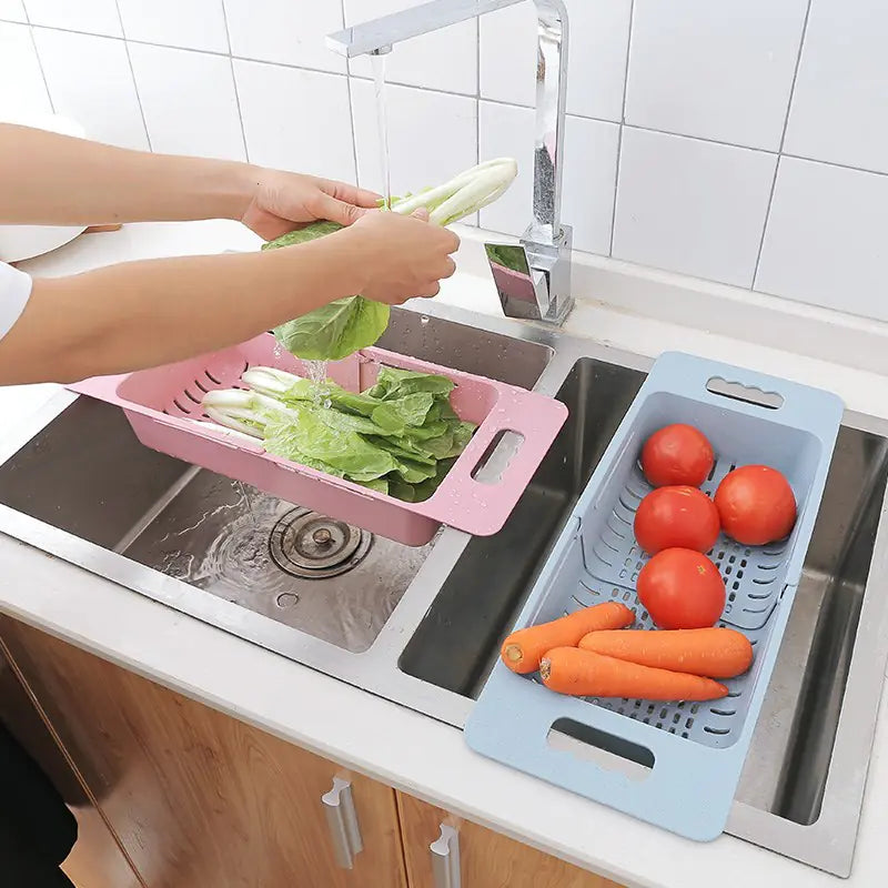 Expandable Sink Drain Rack for Kitchen Storage