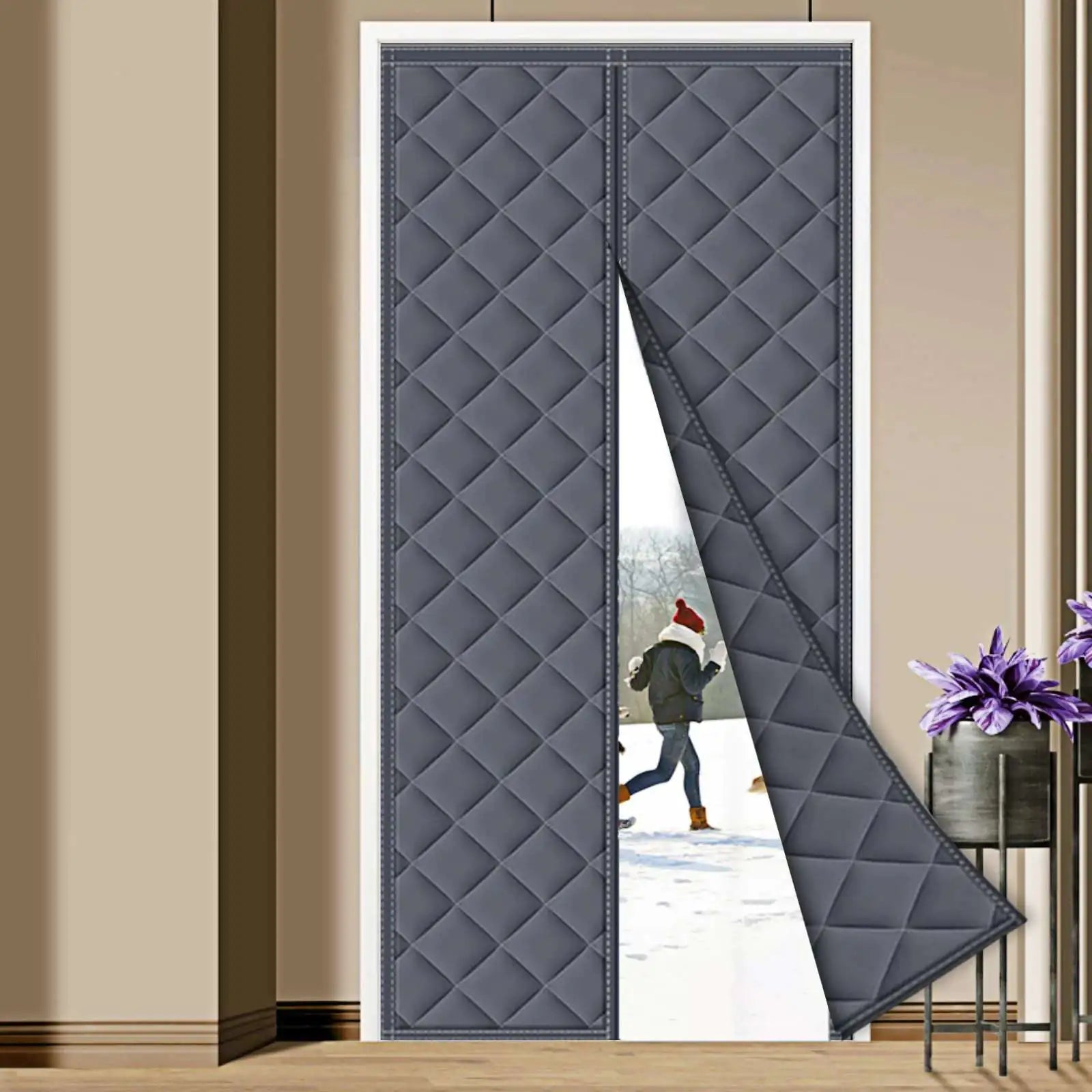 Winter Magnetic Door Curtain with Insulation and Privacy