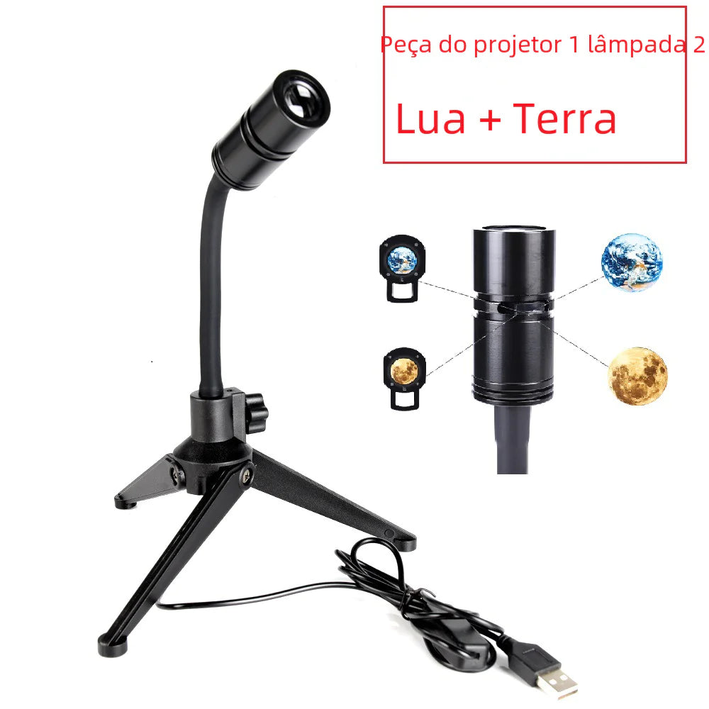 USB Plug-in Moon Lamp with Earth Projection Light