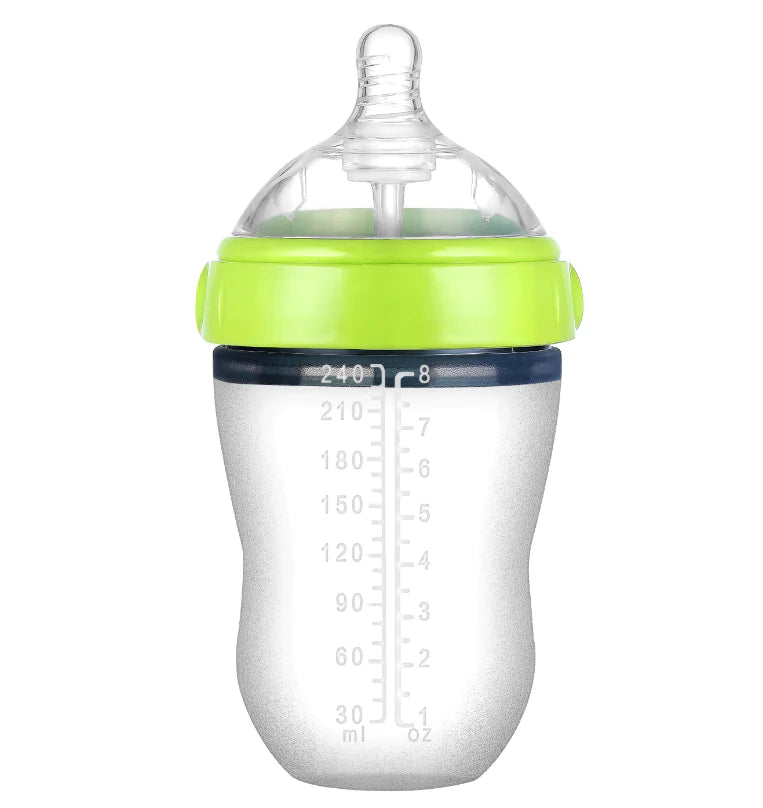 Silicone Baby Bottle - Anti-Colic, Durable, No Spill