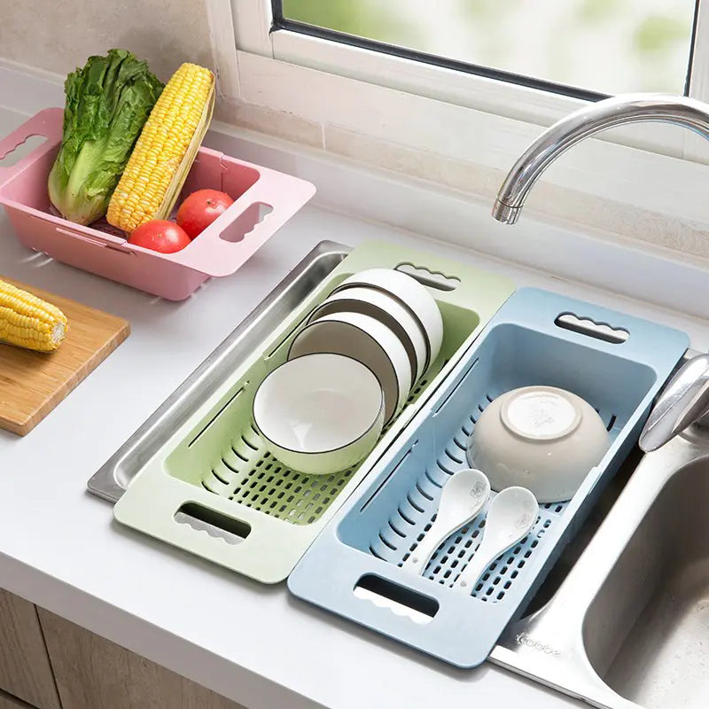Expandable Sink Drain Rack for Kitchen Storage