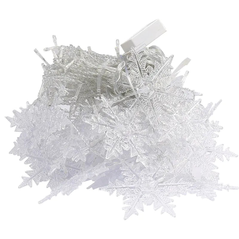 LED Snowflake Curtain String Lights for Festive Decor
