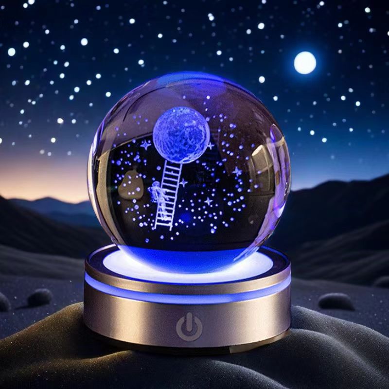 Creative Light-Up Crystal Ball Ambient Decor (One)