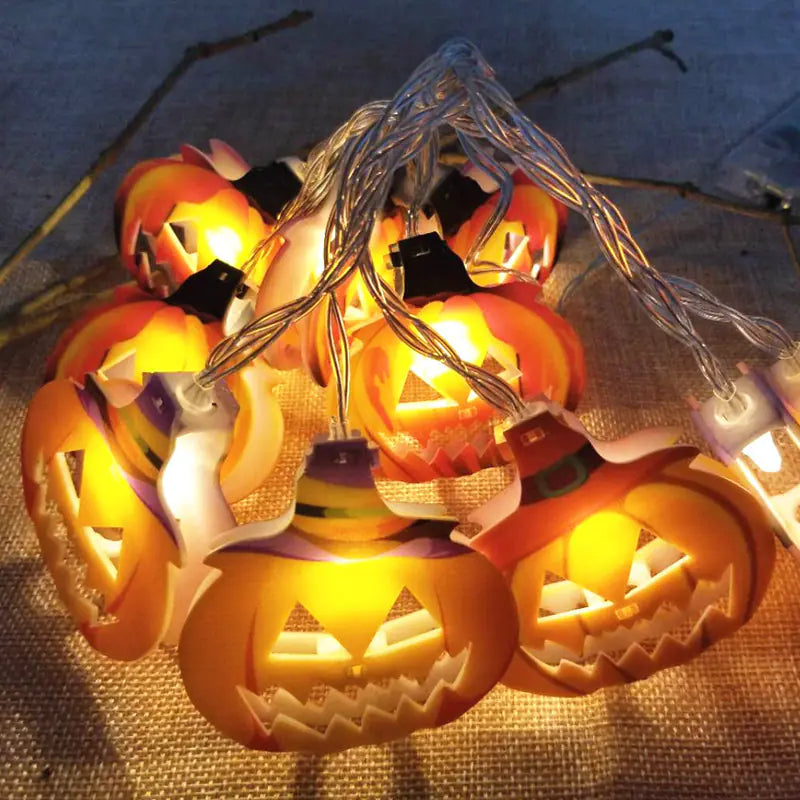 LED Pumpkin Lantern String Lights for Halloween Decor