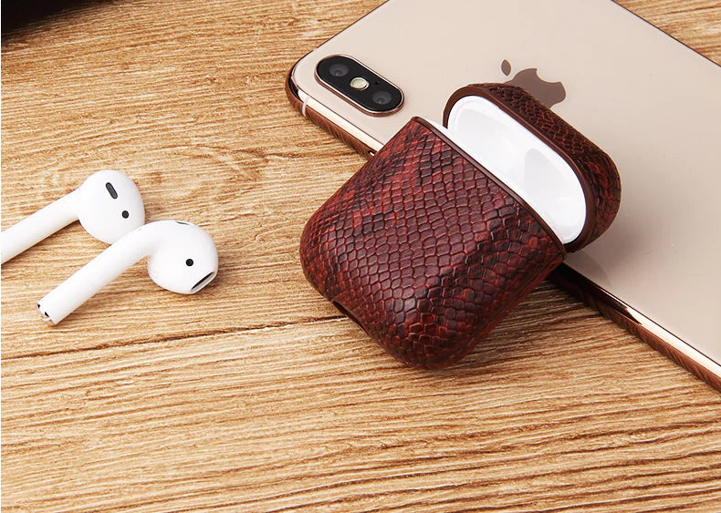 Snake Skin Earphone Case with Shockproof Design