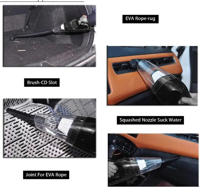 Portable 12V Car Vacuum Cleaner with Custom Grip