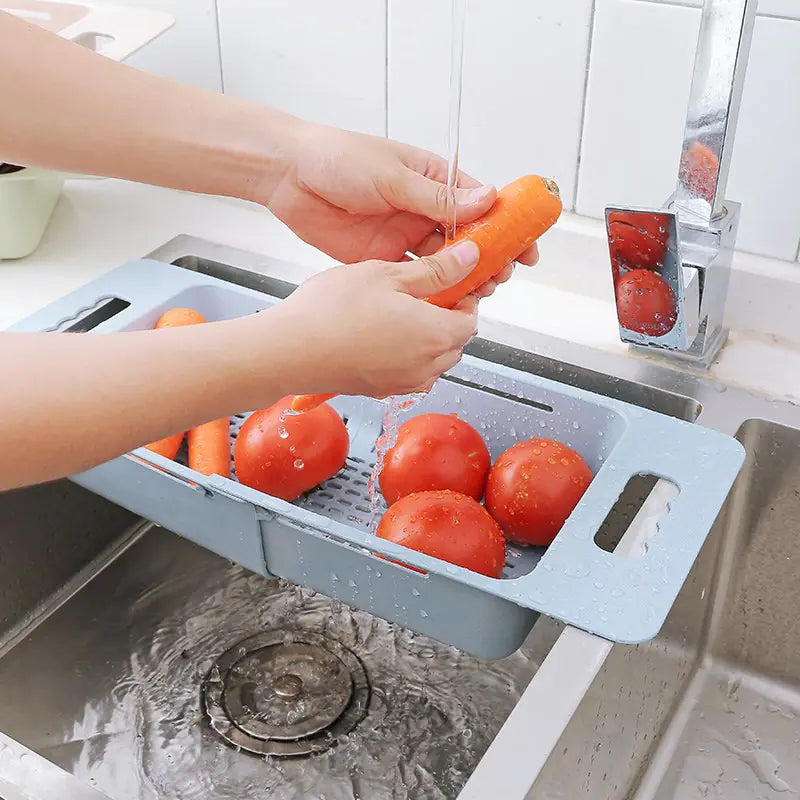 Expandable Sink Drain Rack for Kitchen Storage