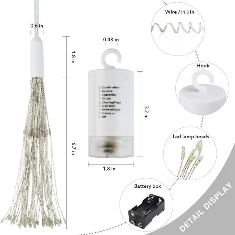 Solar LED Firework Lights with Dandelion String (Outdoor)