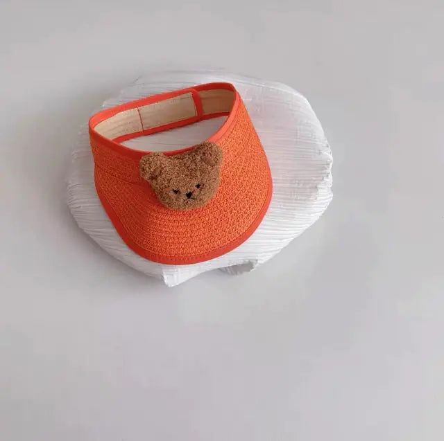 Cute Bear Summer Sun Hats for Kids (Unisex, Collapsible)