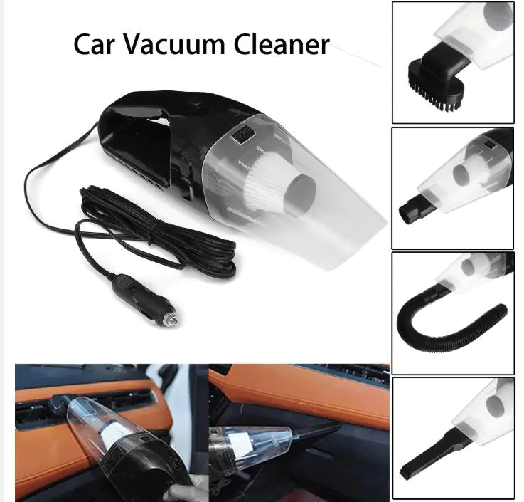 Portable 12V Car Vacuum Cleaner with Custom Grip