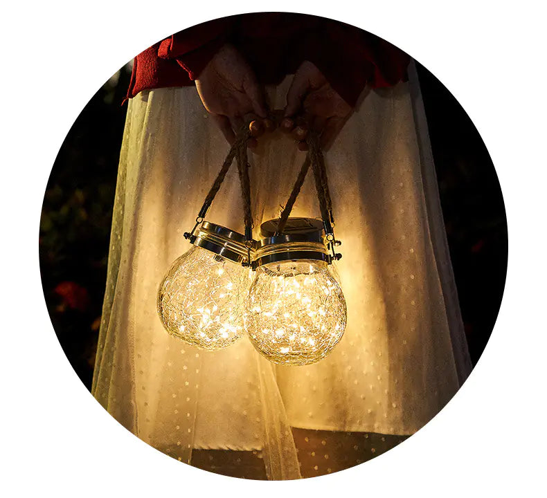 Solar Mason Jar String Lights with Waterproof Design