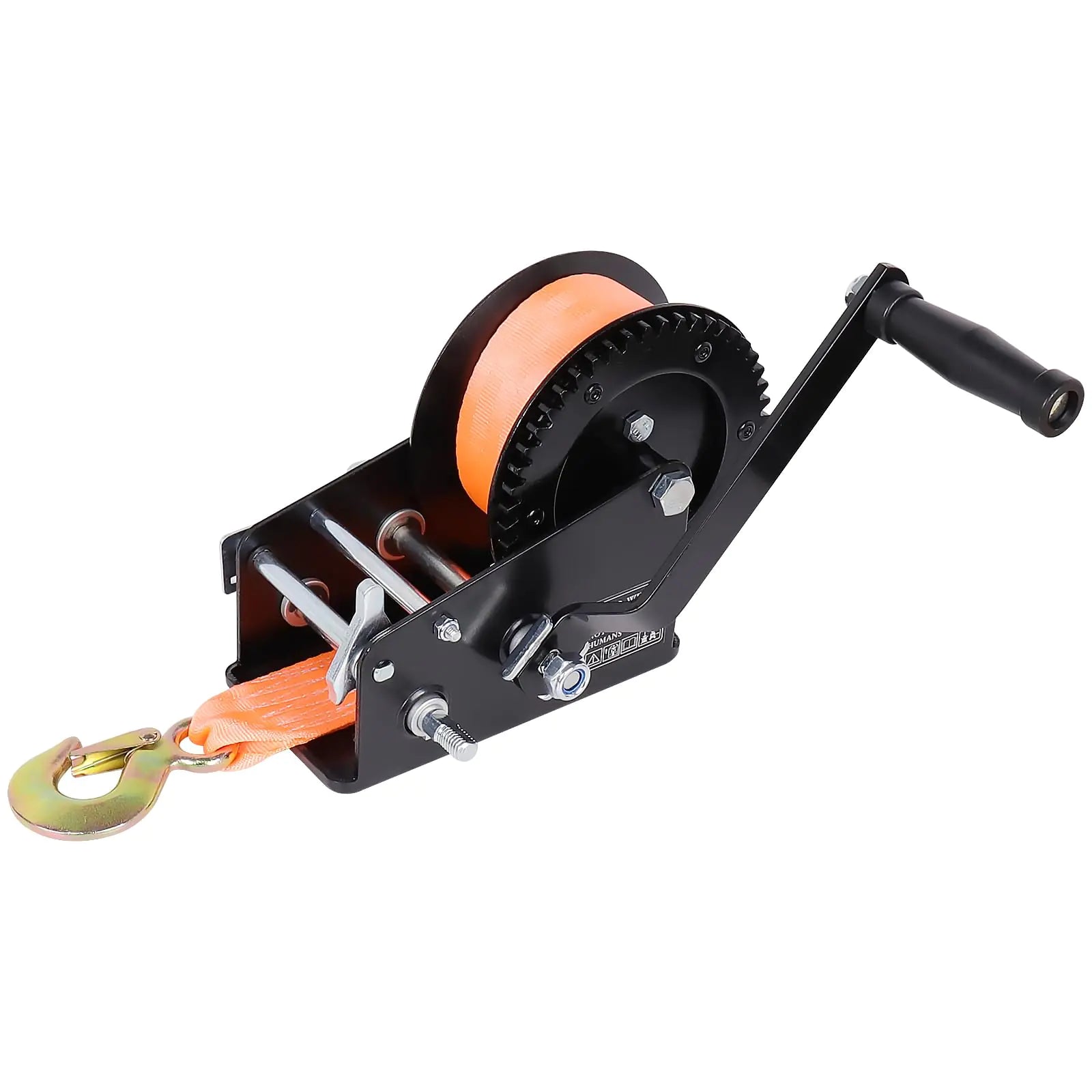 Heavy Duty Boat Trailer Hand Winch 3500Lbs with 32.8ft Polyester Strap Manual Operated Hand Crank Winch for Trailer Boat ATV Towing