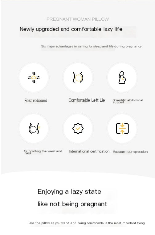 J-Shaped Pregnancy Pillow with Crystal Velvet Cover