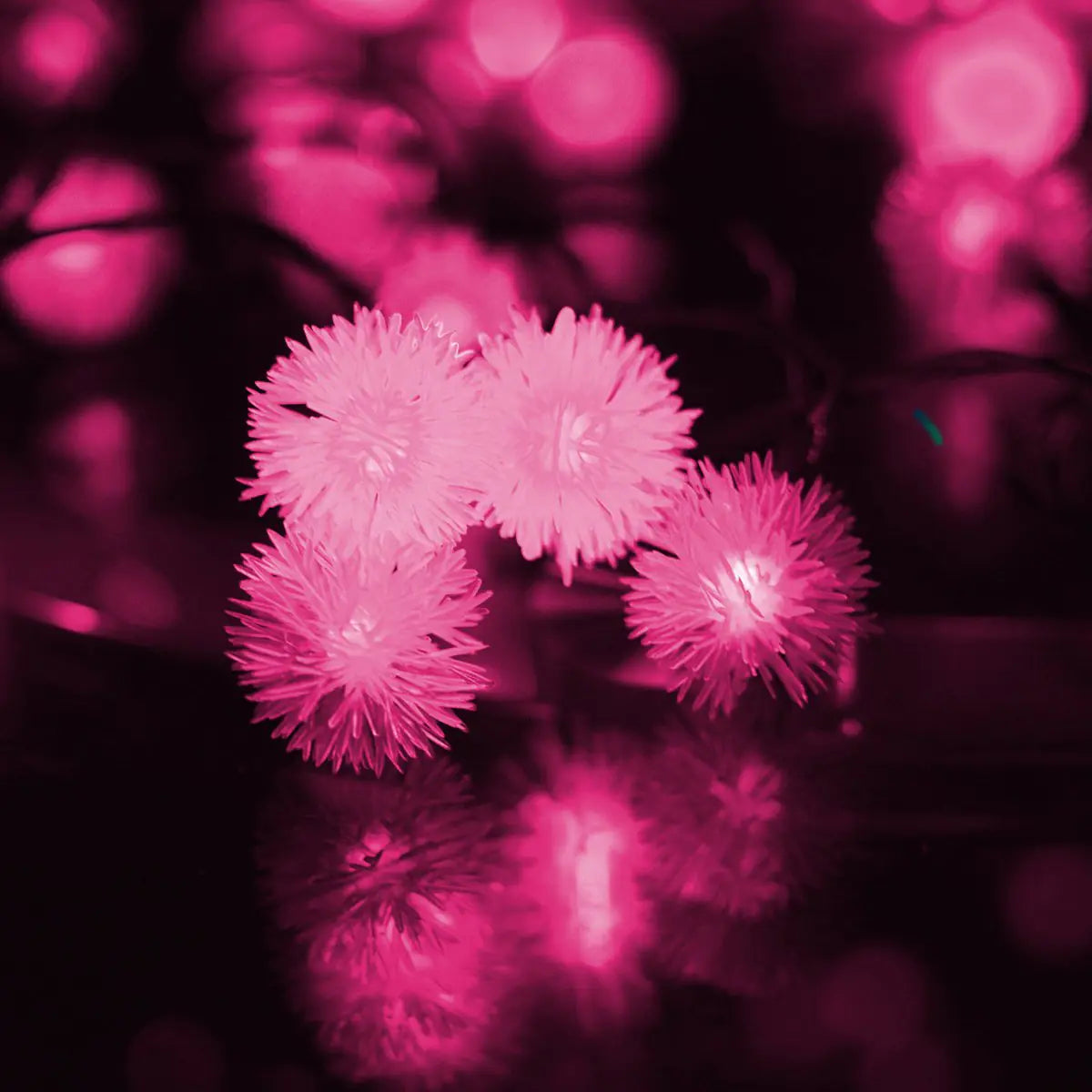 Yellow Snowball Solar String Lights