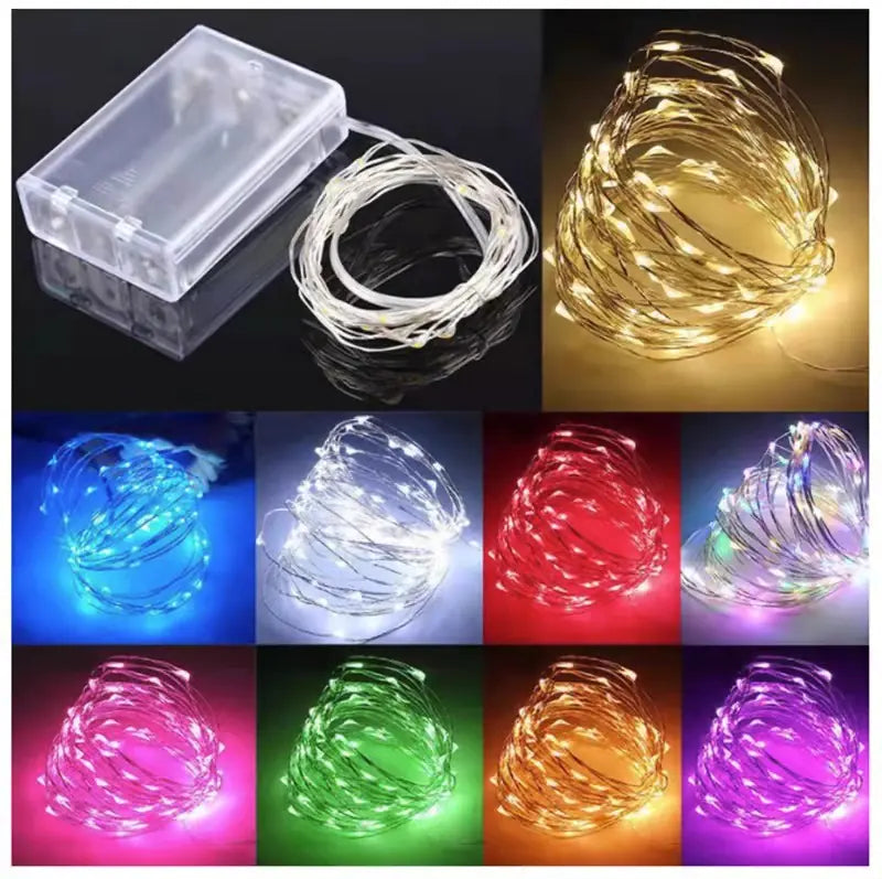 LED Copper Wire String Lights with Battery Box (Outdoor)