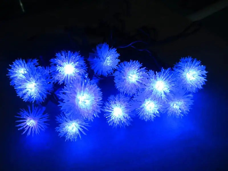 Yellow Snowball Solar String Lights