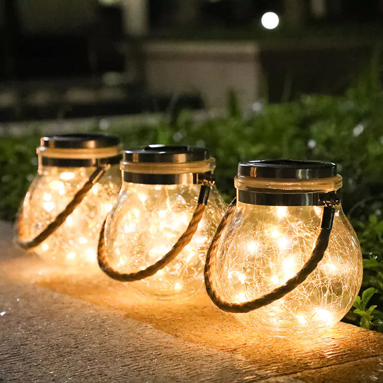 Solar Mason Jar String Lights with Waterproof Design