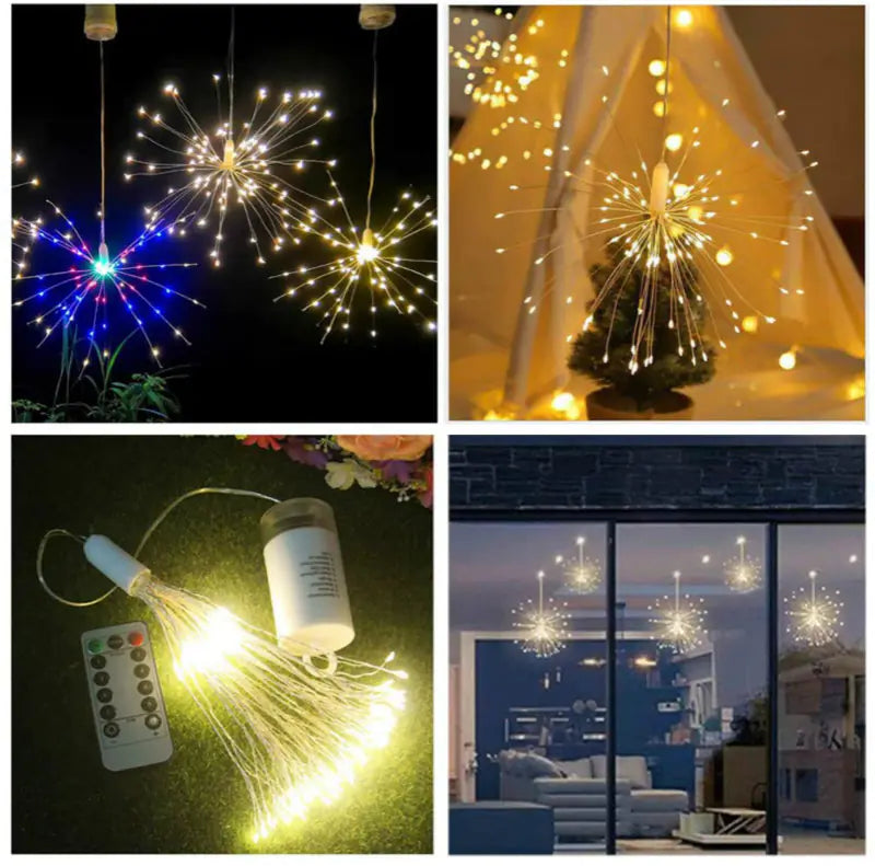 Solar LED Firework Lights with Dandelion String (Outdoor)