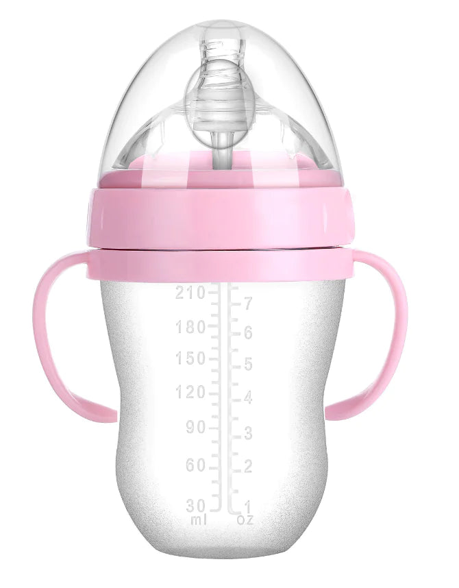 Silicone Baby Bottle - Anti-Colic, Durable, No Spill