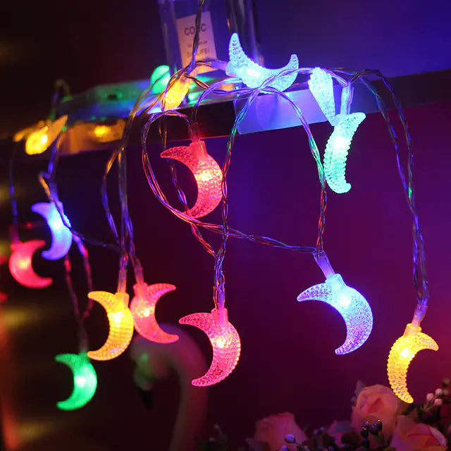 Star and Moon Lantern String Lights for Christmas Decor